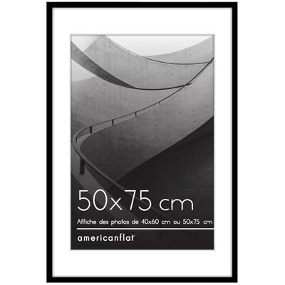 Americanflat Fotolijst 50 x 75 cm, wit, fotolijst 40 x 60 cm met passe-partout of 50 x 75 cm zonder passe-partout, plexiglas, om verticaal of horizontaal op te hangen Americanflat Fotolijst 50 x 75 cm, wit, fotolijst 40 x 60 cm met passe-partout of 50 x 75 cm zonder passe-partout, plexiglas, om verticaal of horizontaal op te hangen