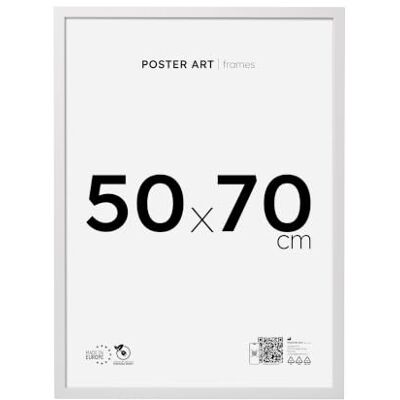 ART California Fotolijst 50 x 70 cm, wit hout en acrylglas, voor wanddecoratie, poster, puzzel, diploma of canvas ART California Fotolijst 50 x 70 cm, wit hout en acrylglas, voor wanddecoratie, poster, puzzel, diploma of canvas