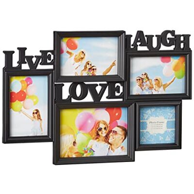 Relaxdays 10021999 fotolijst fotolijst 5 foto's galerij muur lijst Live Love Laugh 3D 31 x 45,5 cm, zwart Relaxdays 10021999 fotolijst fotolijst 5 foto's galerij muur lijst Live Love Laugh 3D 31 x 45,5 cm, zwart
