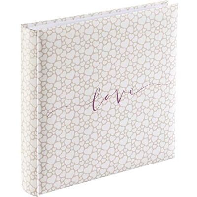 Hama Jumbo fotoalbum 30 x 30 cm (fotoboek met 80 witte pagina's, trouwalbum voor 320 foto's in het formaat 10 x 15 cm om te personaliseren en op te plakken, album met hartpatroon) beige Hama Jumbo fotoalbum 30 x 30 cm (fotoboek met 80 witte pagina's, trouwalbum voor 320 foto's in het formaat 10 x 15 cm om te personaliseren en op te plakken, album met hartpatroon) beige