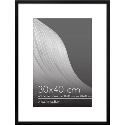 Americanflat Dunne fotolijst zwart 30 x 40 cm met mat en 20 x 30 cm zonder mat fotolijst met dunne rand met schokbestendig glas horizontaal en verticaal formaat voor muur Americanflat Dunne fotolijst zwart 30 x 40 cm met mat en 20 x 30 cm zonder mat fotolijst met dunne rand met schokbestendig glas horizontaal en verticaal formaat voor muur