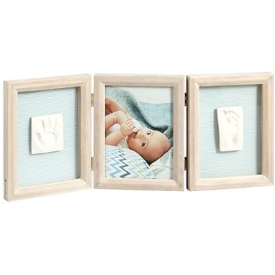 ART Mybébé Houten fotolijst, personaliseerbaar, 3 kleppen, met hand- en voetafdrukken, geboortecadeau ART Mybébé Houten fotolijst, personaliseerbaar, 3 kleppen, met hand- en voetafdrukken, geboortecadeau