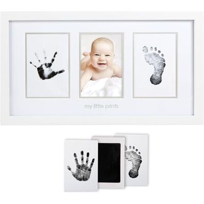 Pearhead P63002 babyfotolijst set met schoon inktkussen, wit Pearhead P63002 babyfotolijst set met schoon inktkussen, wit