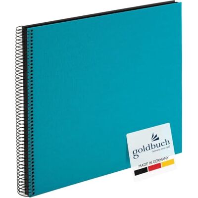 Goldbuch 25963 Spiraalalbum Bella Vista, fotoalbum 35 x 30 cm, fotoalbum met 40 zwarte pagina's, herinneringsalbum van linnen, fotoboek voor foto's en foto's om in te plakken, turquoise Goldbuch 25963 Spiraalalbum Bella Vista, fotoalbum 35 x 30 cm, fotoalbum met 40 zwarte pagina's, herinneringsalbum van linnen, fotoboek voor foto's en foto's om in te plakken, turquoise