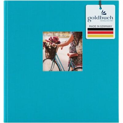 Goldbuch 27 893 Bella Vista fotoalbum 30x31 cm turquoise 60 witte pagina's met kristallen scheidingsbladen en linnen binding cyaan Goldbuch 27 893 Bella Vista fotoalbum 30x31 cm turquoise 60 witte pagina's met kristallen scheidingsbladen en linnen binding cyaan