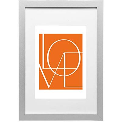 WOLTU Fotolijst, 15 x 20 cm, van hout, posterlijst met passe-partout, horizontaal of verticaal ophangen, wanddecoratie of tafeldecoratie, zilver WOLTU Fotolijst, 15 x 20 cm, van hout, posterlijst met passe-partout, horizontaal of verticaal ophangen, wanddecoratie of tafeldecoratie, zilver