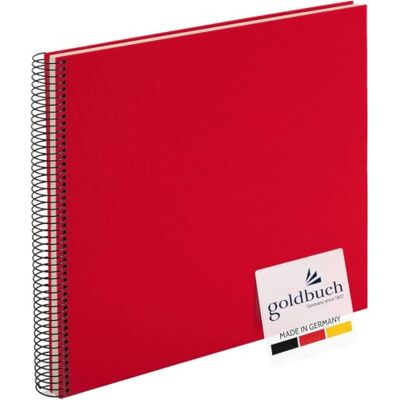 Goldbuch Bella Vista Fotoalbum met spiraalbinding, 35 x 30 cm, 40 witte pagina's, fotoalbum van linnen, fotoalbum voor foto's en foto's, rood Goldbuch Bella Vista Fotoalbum met spiraalbinding, 35 x 30 cm, 40 witte pagina's, fotoalbum van linnen, fotoalbum voor foto's en foto's, rood