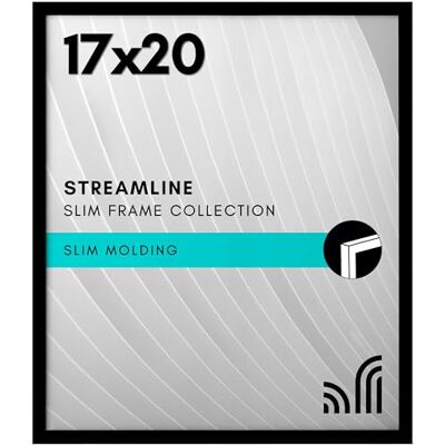 Americanflat Streamline Collection Fotolijst met gepolijst plexiglas, fijne rand, inclusief ophangmateriaal, zwart, 43,2 x 50,8 cm Americanflat Streamline Collection Fotolijst met gepolijst plexiglas, fijne rand, inclusief ophangmateriaal, zwart, 43,2 x 50,8 cm
