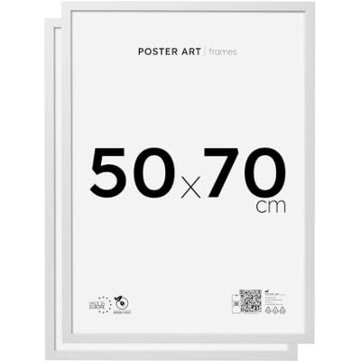 ART Fotolijst 50 x 70 cm, van MDF en acrylglas, verticale of horizontale bevestiging, ideaal voor foto, poster of puzzel, 1000 stukjes, witte lijst, 2 stuks ART Fotolijst 50 x 70 cm, van MDF en acrylglas, verticale of horizontale bevestiging, ideaal voor foto, poster of puzzel, 1000 stukjes, witte lijst, 2 stuks