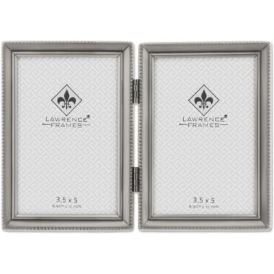 Lawrence Frames Frame met dubbele parelrand van tin, 8,8 x 12,7 cm Lawrence Frames Frame met dubbele parelrand van tin, 8,8 x 12,7 cm