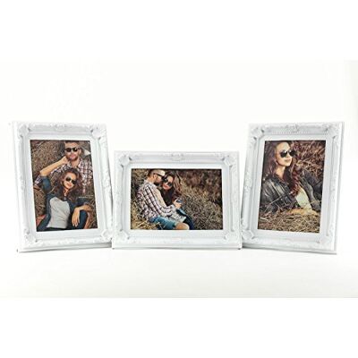 levandeo Set van 3 witte fotolijsten voor 1 foto 10 x 15 cm nostalgische nostalgische nostalgische barokke stijl landhuis fotogalerij eenvoudige lijst levandeo Set van 3 witte fotolijsten voor 1 foto 10 x 15 cm nostalgische nostalgische nostalgische barokke stijl landhuis fotogalerij eenvoudige lijst