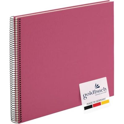 Goldbuch Bella Vista 25608 spiraalalbum 35 x 30 cm met 40 witte pagina's, linnen fotoalbum voor foto's en foto's om op te plakken, fuchsia Goldbuch Bella Vista 25608 spiraalalbum 35 x 30 cm met 40 witte pagina's, linnen fotoalbum voor foto's en foto's om op te plakken, fuchsia
