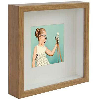 23 x 23 cm Box 3D fotolijst met passe-partout, 13 x 13 cm, eiken 23 x 23 cm Box 3D fotolijst met passe-partout, 13 x 13 cm, eiken