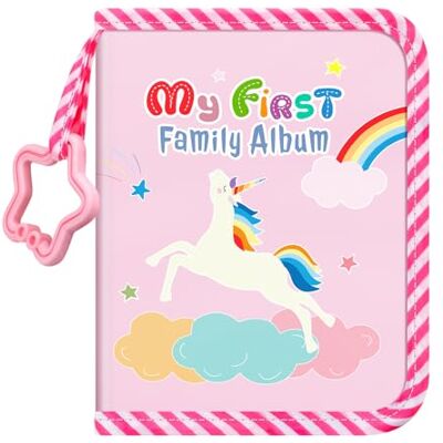 FINTIE Babyfotoalbum 10,2 x 15,2 cm, 18 foto's met zachte stoffen omslag en haak voor pasgeborenen, peuters, kinderen, babyshower, verjaardagscadeau, Regenboog Roze, Gezellig en leuk FINTIE Babyfotoalbum 10,2 x 15,2 cm, 18 foto's met zachte stoffen omslag en haak voor pasgeborenen, peuters, kinderen, babyshower, verjaardagscadeau, Regenboog Roze, Gezellig en leuk