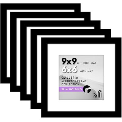 Americanflat Galleria Collection Lot de 5 cadres photo, vitre en plexiglas poli, 23 x 23 cm, espace photo 15 x 15 cm avec passe-partout, 23 x 23 cm sans passe-partout, à accrocher ou à poser sur une Americanflat Galleria Collection Lot de 5 cadres photo, vitre en plexiglas poli, 23 x 23 cm, espace photo 15 x 15 cm avec passe-partout, 23 x 23 cm sans passe-partout, à accrocher ou à poser sur une