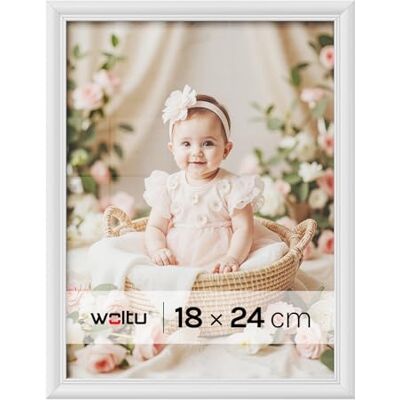 WOLTU Fotolijst 22,9 x 17,8 cm, wit, vrijstaand, met glasplaat WOLTU Fotolijst 22,9 x 17,8 cm, wit, vrijstaand, met glasplaat