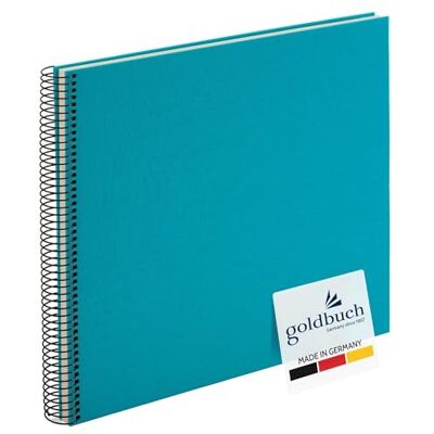 Goldbuch Bella Vista Fotoalbum met spiraalbinding, 35 x 30 cm, 40 witte pagina's, herinneringsalbum van linnen, voor foto's en foto's, turquoise Goldbuch Bella Vista Fotoalbum met spiraalbinding, 35 x 30 cm, 40 witte pagina's, herinneringsalbum van linnen, voor foto's en foto's, turquoise