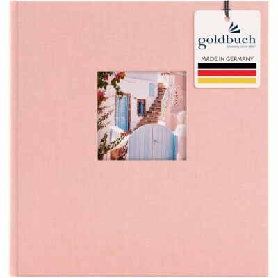 Goldbuch 27722 Fotoalbum met uitsparing Bella Vista fotoalbum 30 x 31 cm fotoalbum 60 witte pagina's met pargaminregisters fotoboek linnen roze Goldbuch 27722 Fotoalbum met uitsparing Bella Vista fotoalbum 30 x 31 cm fotoalbum 60 witte pagina's met pargaminregisters fotoboek linnen roze