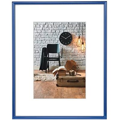 Hama Sevilla Fotolijst, 30 x 40 cm, met papieren passe-partout, 20 x 27 cm, hoogwaardig glas, kunststof lijst om op te hangen, blauw Hama Sevilla Fotolijst, 30 x 40 cm, met papieren passe-partout, 20 x 27 cm, hoogwaardig glas, kunststof lijst om op te hangen, blauw