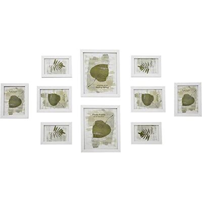 SONGMICS RPF310W Fotolijsten, set van 10 stuks, twee van 20 x 25 cm, vier van 13 x 18 cm, vier van 10 x 15 cm, collage, wit mdf, kerstcadeau SONGMICS RPF310W Fotolijsten, set van 10 stuks, twee van 20 x 25 cm, vier van 13 x 18 cm, vier van 10 x 15 cm, collage, wit mdf, kerstcadeau