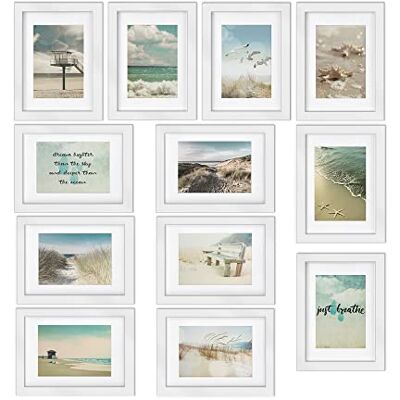 bomoe 12-delige set fotolijsten met passe-partout van hout en glas 13 x 18 cm witte set voor fotocollages frame wanddecoratie muur deur ocean bomoe 12-delige set fotolijsten met passe-partout van hout en glas 13 x 18 cm witte set voor fotocollages frame wanddecoratie muur deur ocean