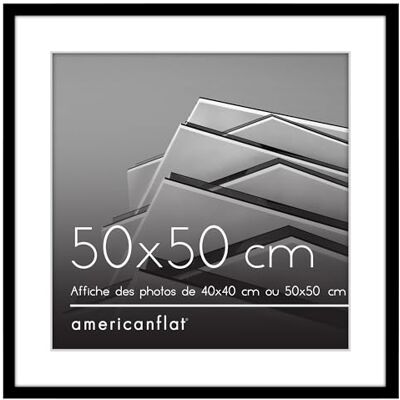 Americanflat Fotolijst 50 x 50 cm, zwart, fotolijst 40 x 40 cm met passe-partout of 50 x 50 cm zonder passe-partout, vierkante fotolijst, plexiglas, vierkante lijst voor wandophanging Americanflat Fotolijst 50 x 50 cm, zwart, fotolijst 40 x 40 cm met passe-partout of 50 x 50 cm zonder passe-partout, vierkante fotolijst, plexiglas, vierkante lijst voor wandophanging