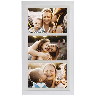 23 x 50 cm meerdere fotolijsten, fotogalerij, fotogalerij met passe-partout en 3 foto-uitsparingen voor foto's van 13 x 18 cm, wit 23 x 50 cm meerdere fotolijsten, fotogalerij, fotogalerij met passe-partout en 3 foto-uitsparingen voor foto's van 13 x 18 cm, wit