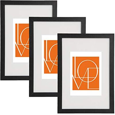 WOLTU Set van 3 houten fotolijsten, 30 x 45 cm, posterlijst met passe-partout, horizontaal of verticaal ophangen, wanddecoratie of tafel, zwart WOLTU Set van 3 houten fotolijsten, 30 x 45 cm, posterlijst met passe-partout, horizontaal of verticaal ophangen, wanddecoratie of tafel, zwart