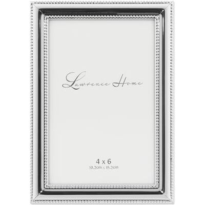 Lawrence Frames 510746 metalen fotolijst met delicate kralen, 10,2 x 15,2 cm, zilverkleurig Lawrence Frames 510746 metalen fotolijst met delicate kralen, 10,2 x 15,2 cm, zilverkleurig