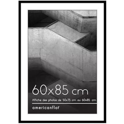 Americanflat Fotolijst 60 x 85 cm, zwart, fotolijst 50 x 75 cm met passe-partout of 60 x 85 cm zonder passe-partout, lijst voor puzzels, plexiglas, om verticaal of horizontaal op te hangen Americanflat Fotolijst 60 x 85 cm, zwart, fotolijst 50 x 75 cm met passe-partout of 60 x 85 cm zonder passe-partout, lijst voor puzzels, plexiglas, om verticaal of horizontaal op te hangen