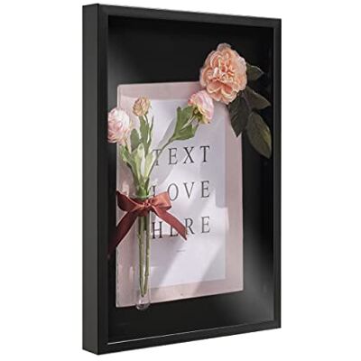 ACAZA Diep frame, 40 x 60 cm, met glas voor object, 3D-frame voor gedroogde bloemen, herinneringen en boeket, zwart hout en plexiglas, vitrinekader om te vullen met diepte 3,7 cm ACAZA Diep frame, 40 x 60 cm, met glas voor object, 3D-frame voor gedroogde bloemen, herinneringen en boeket, zwart hout en plexiglas, vitrinekader om te vullen met diepte 3,7 cm