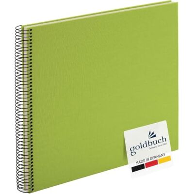 Goldbuch Bella Vista Fotoalbum met spiraalbinding, 35 x 30 cm, 40 witte pagina's, fotoalbum van linnen, voor foto's en foto's, groen Goldbuch Bella Vista Fotoalbum met spiraalbinding, 35 x 30 cm, 40 witte pagina's, fotoalbum van linnen, voor foto's en foto's, groen