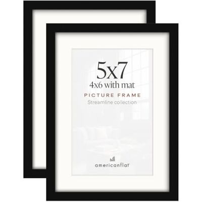 Americanflat Set van 2 zwarte fotolijsten 17,8 x 12,7 cm 15,2 x 10,2 cm fotolijst met passe-partout of 17,8 x 12,7 cm lijst zonder passe-partout horizontale en verticale formaten voor muur Americanflat Set van 2 zwarte fotolijsten 17,8 x 12,7 cm 15,2 x 10,2 cm fotolijst met passe-partout of 17,8 x 12,7 cm lijst zonder passe-partout horizontale en verticale formaten voor muur