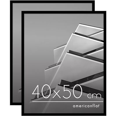 Americanflat Fotolijst, 40 x 50 cm, zwart, lijst 50 x 40 cm, met fijne rand, gepolijst plexiglas, geïntegreerd ophangmateriaal voor muur, 2 stuks Americanflat Fotolijst, 40 x 50 cm, zwart, lijst 50 x 40 cm, met fijne rand, gepolijst plexiglas, geïntegreerd ophangmateriaal voor muur, 2 stuks