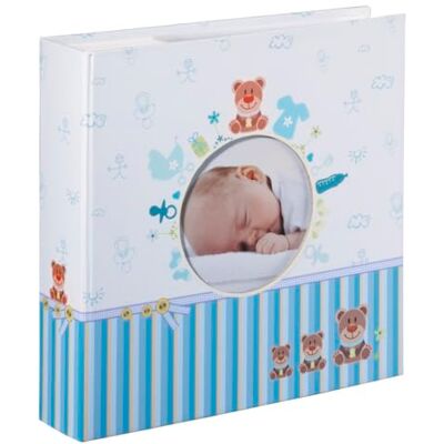 Hama Fotoalbum "Tim" (voor 200 foto's in het formaat 10 x 15 cm, klein fotoalbum in de afmetingen 22,5 x 22,5 cm, babyfotoalbum met 100 witte pagina's, hemel, elegant, voor jongens, kinderen, baby) blauw Hama Fotoalbum "Tim" (voor 200 foto's in het formaat 10 x 15 cm, klein fotoalbum in de afmetingen 22,5 x 22,5 cm, babyfotoalbum met 100 witte pagina's, hemel, elegant, voor jongens, kinderen, baby) blauw