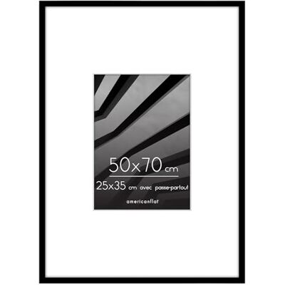Americanflat Fotolijst 50 x 70 cm, fotolijst 25 x 35 cm met passe-partout of 50 x 70 cm zonder passe-partout, gepolijst plexiglas, verticaal of horizontaal ophangen, zwart Americanflat Fotolijst 50 x 70 cm, fotolijst 25 x 35 cm met passe-partout of 50 x 70 cm zonder passe-partout, gepolijst plexiglas, verticaal of horizontaal ophangen, zwart