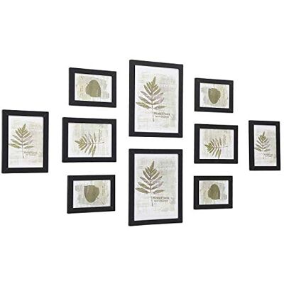 SONGMICS Collage fotolijsten set met 10 stuks, twee van 20 x 25 cm, vier van 13 x 18 cm, kerstcadeau, vier van 10 x 15 cm, mdf zwart RPF310H SONGMICS Collage fotolijsten set met 10 stuks, twee van 20 x 25 cm, vier van 13 x 18 cm, kerstcadeau, vier van 10 x 15 cm, mdf zwart RPF310H