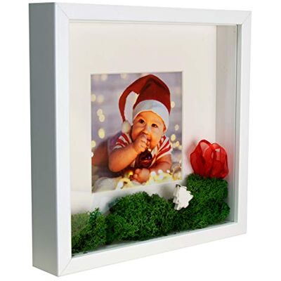 23 x 23 cm Box 3D fotolijst met passe-partout, 13 x 13 cm, wit 23 x 23 cm Box 3D fotolijst met passe-partout, 13 x 13 cm, wit