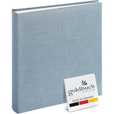 Goldbuch 24607 Summertime Trend 2 fotoalbum met 60 witte pagina's met papierscheiders en linnen omslag, 25 x 25 x 4 cm, blauw/grijs Goldbuch 24607 Summertime Trend 2 fotoalbum met 60 witte pagina's met papierscheiders en linnen omslag, 25 x 25 x 4 cm, blauw/grijs
