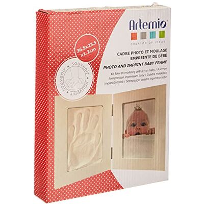 Artemio Vormset voor babyvoetafdruk en fotolijst, hout, wit, 19,5 x 3,5 x 24 cm 13040006 Artemio Vormset voor babyvoetafdruk en fotolijst, hout, wit, 19,5 x 3,5 x 24 cm 13040006