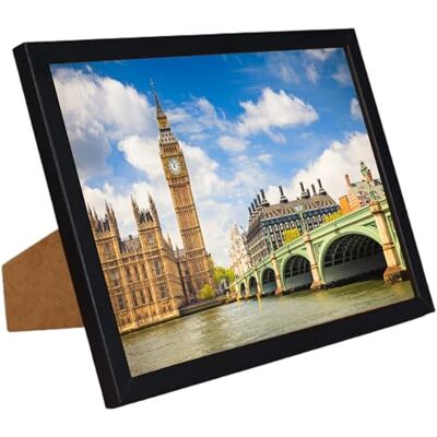 Fotolijst, 21 x 30 cm, mdf-hout, zwart, modern, om aan de muur te hangen of op kast te zetten Fotolijst, 21 x 30 cm, mdf-hout, zwart, modern, om aan de muur te hangen of op kast te zetten