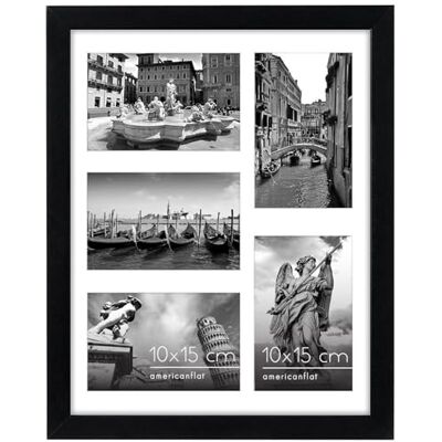 Americanflat Fotolijst 10 x 15 cm zwart – frame voor koekenpan 28 x 36 cm zonder passe-partout of met passe-partout voor vijf foto's 15 x 10 cm met schokbestendig glas Americanflat Fotolijst 10 x 15 cm zwart – frame voor koekenpan 28 x 36 cm zonder passe-partout of met passe-partout voor vijf foto's 15 x 10 cm met schokbestendig glas