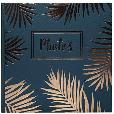 EXACOMPTA Ref. 16307E Fotoalbum Papieren Papieren 60 foto's 30 zwarte pagina's Formaat 25x25 cm Omslag gekleurd papier in blauw met glanzende effecten en palmblad-motief EXACOMPTA Ref. 16307E Fotoalbum Papieren Papieren 60 foto's 30 zwarte pagina's Formaat 25x25 cm Omslag gekleurd papier in blauw met glanzende effecten en palmblad-motief