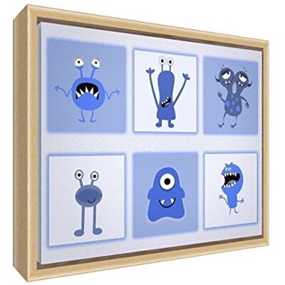 ART Milieuvriendelijk canvas foto voor kinderkamer, met frame van massief natuurlijk hout, 34 x 24 x 3 cm, blauw ART Milieuvriendelijk canvas foto voor kinderkamer, met frame van massief natuurlijk hout, 34 x 24 x 3 cm, blauw