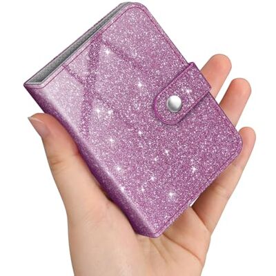 FINTIE Mini-fotoalbum voor films 2 x 3 inch – portefeuillealbum met 52 foto's voor Fujifilm Instax mini-instant apparaat/polaroid hi-print foto's, Kpop fotokaarthouder binder, (paars) FINTIE Mini-fotoalbum voor films 2 x 3 inch – portefeuillealbum met 52 foto's voor Fujifilm Instax mini-instant apparaat/polaroid hi-print foto's, Kpop fotokaarthouder binder, (paars)