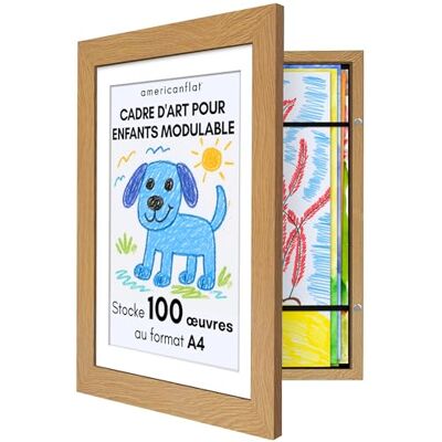 Americanflat Tekenlijst voor kinderen, A4, donker eiken met passe-partout en 25,5 x 32 cm zonder passe-partout, frames met opening aan de voorkant, voor 100 stuks Americanflat Tekenlijst voor kinderen, A4, donker eiken met passe-partout en 25,5 x 32 cm zonder passe-partout, frames met opening aan de voorkant, voor 100 stuks