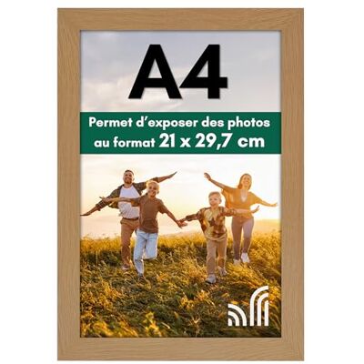 Americanflat Fotolijst, A4, MDF-hout, donker eiken Schokbestendig glas, ezel en wandophanging inbegrepen, horizontaal of verticaal formaat voor je foto's Americanflat Fotolijst, A4, MDF-hout, donker eiken Schokbestendig glas, ezel en wandophanging inbegrepen, horizontaal of verticaal formaat voor je foto's