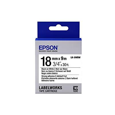 Epson LK-5WBW plakband, sterk, 18 mm x 9 m, zwart op wit Epson LK-5WBW plakband, sterk, 18 mm x 9 m, zwart op wit