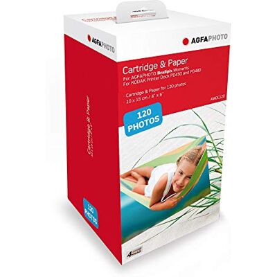 AgfaPhoto AGFA PHOTO Cartridge en fotopapier in het formaat 10 x 15 cm AMOC compatibel met AGFA Photo Realipix Moments en KODAK PD450, PD460, PD480 en PD450WIFI wit AgfaPhoto AGFA PHOTO Cartridge en fotopapier in het formaat 10 x 15 cm AMOC compatibel met AGFA Photo Realipix Moments en KODAK PD450, PD460, PD480 en PD450WIFI wit