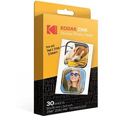 Kodak Zink 30 vellen fotopapier, zelfklevend, voorgesneden, 5,1 x 7,6 cm, compatibel met alle instant printproducten, 5,1 x 7,6 cm, behalve Printomatic Kodak Zink 30 vellen fotopapier, zelfklevend, voorgesneden, 5,1 x 7,6 cm, compatibel met alle instant printproducten, 5,1 x 7,6 cm, behalve Printomatic